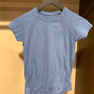 Casual Blue Short Sleeve Women's Tee